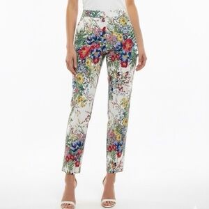 Joseph Ribkoff Floral Pull on Crop Pants size 8